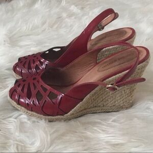 Corso Como red patent leather espadrille wedge 8